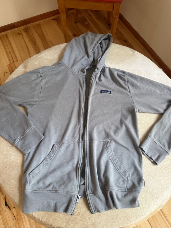 Patagonia Tops - Patagonia Light Gray Full-Zip Hooded Jacket organic cotton
